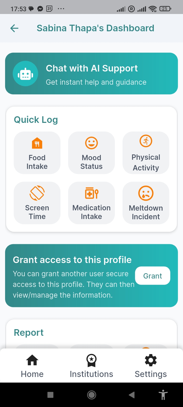 Autism Captain app screen 2