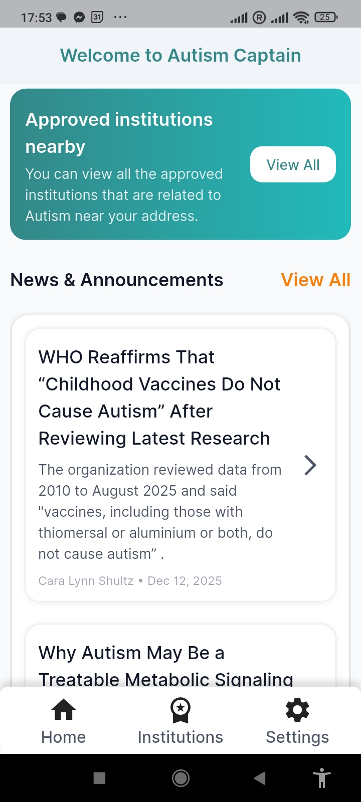 Autism Captain app screen 3